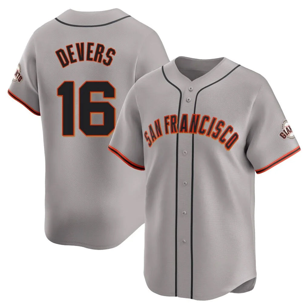 Kooe SF.Giants #16 Rafael Devers Player Gray Home Limited Stitched Jerseys
