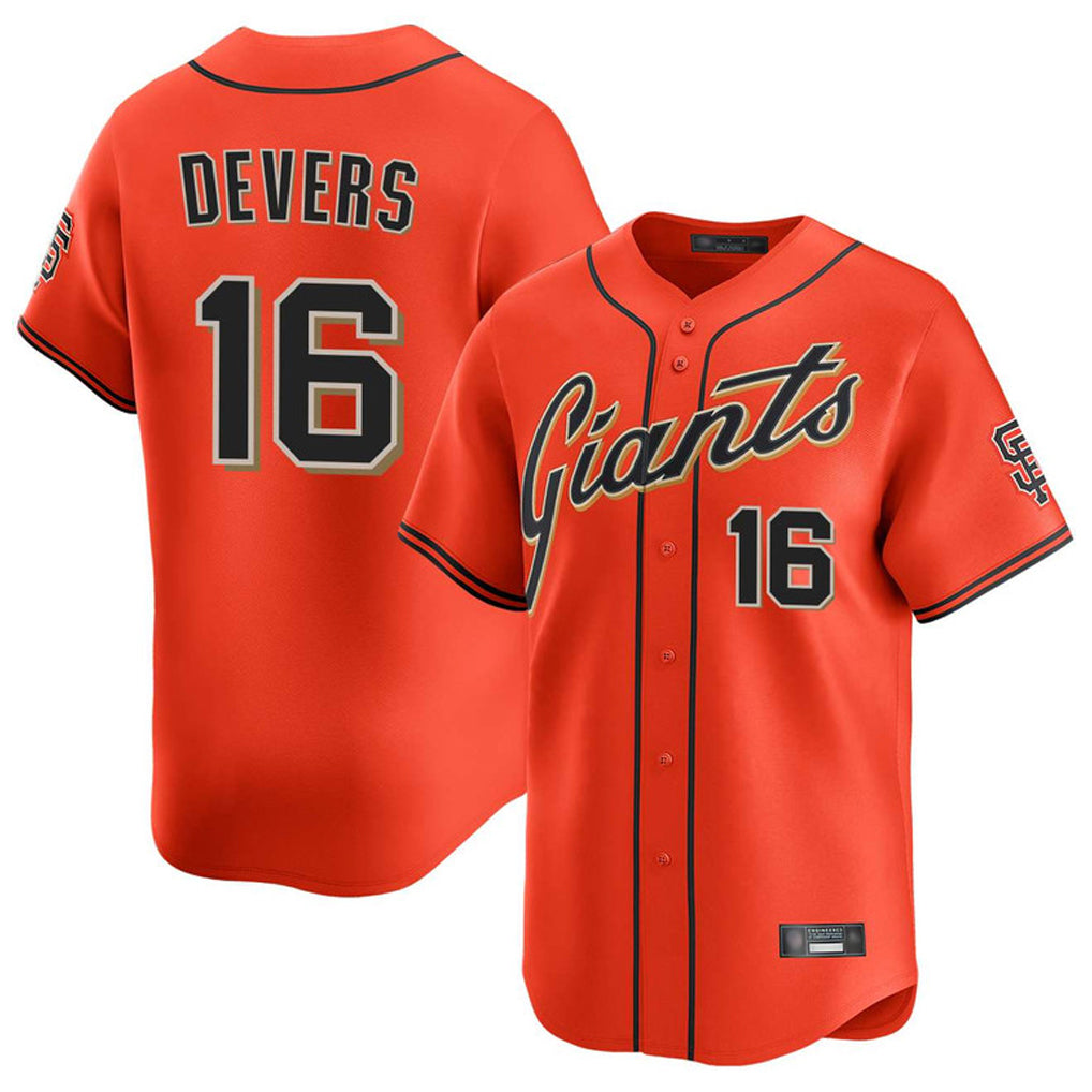 Kooe SF.Giants #16 Rafael Devers Player Orange Home Limited Stitched Jerseys