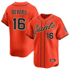 Kooe SF.Giants #16 Rafael Devers Player Orange Home Limited Stitched Jerseys