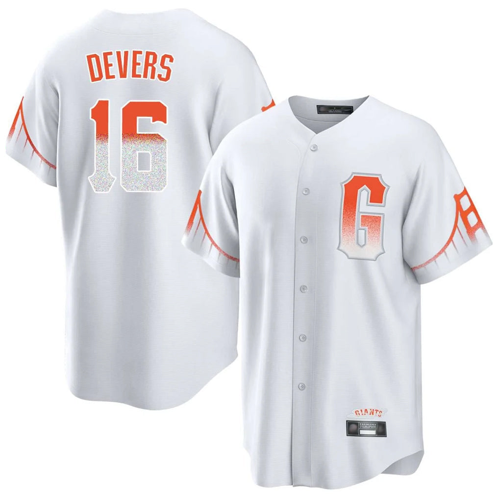 Kooe SF.Giants #16 Rafael Devers Player White City Connect Home Game Stitched Jerseys