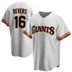 Kooe SF.Giants #16 Rafael Devers Player White Throwback Cooperstown Collection Home Game Stitched Jerseys
