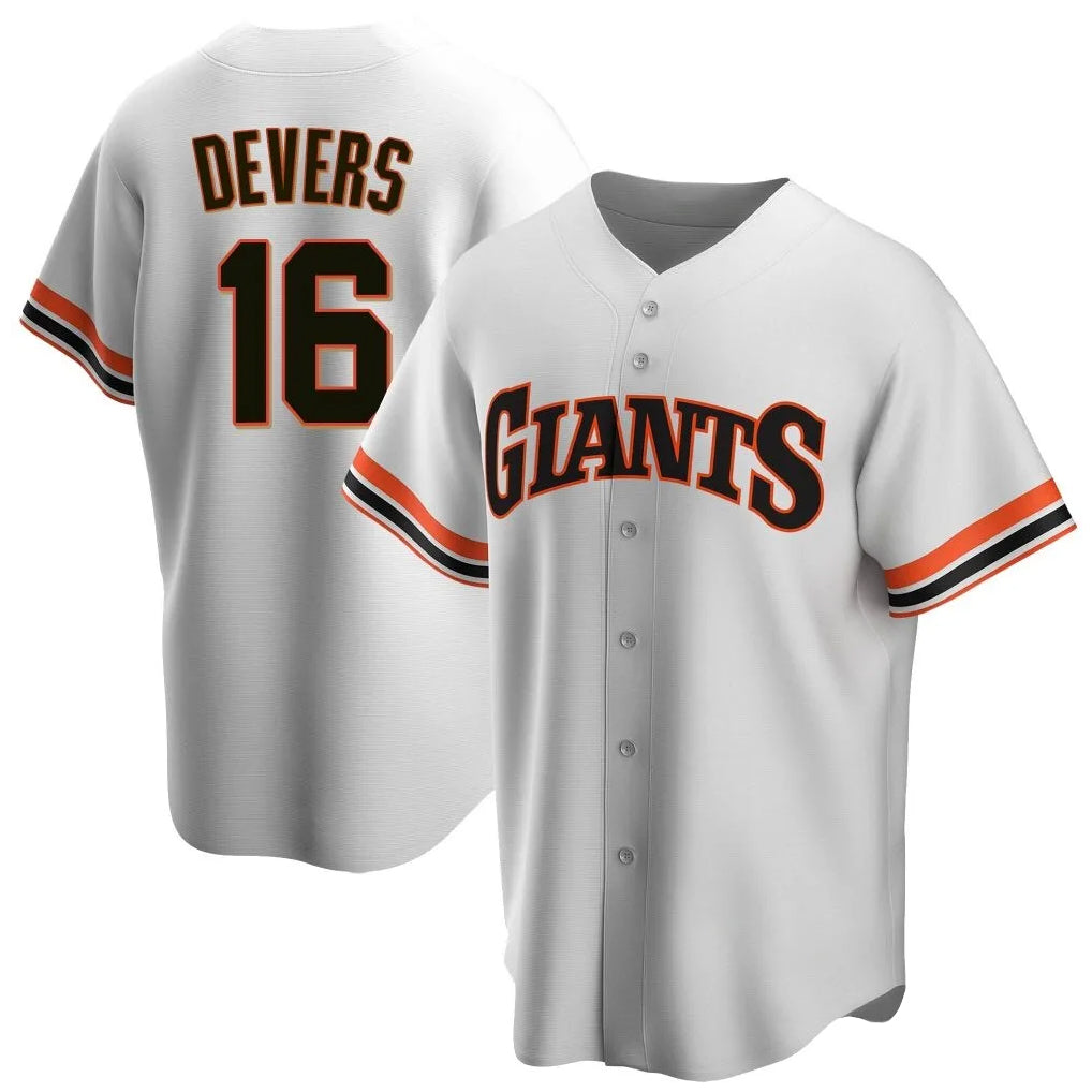 Kooe SF.Giants #16 Rafael Devers Player White Throwback Cooperstown Collection Home Game Stitched Jerseys