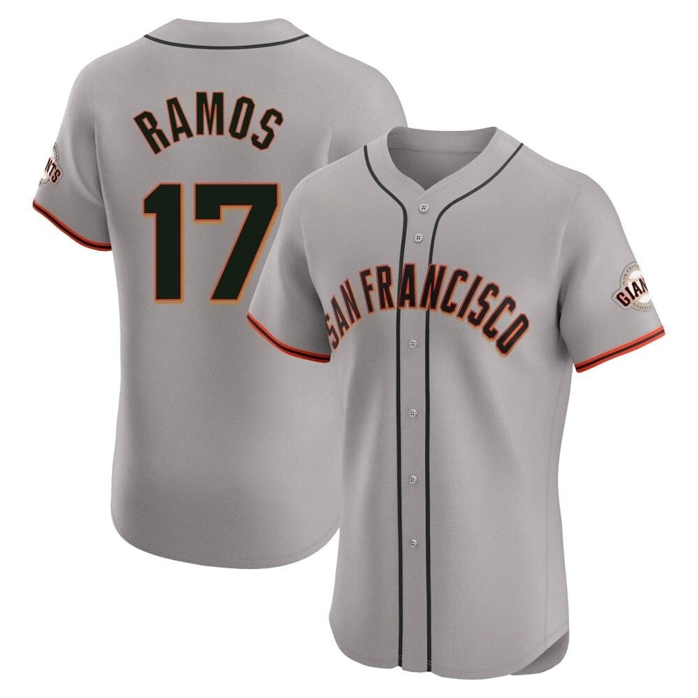 Kooe SF.Giants #17 Heliot Ramos Player Gray Home Limited Elite Stitched Jerseys