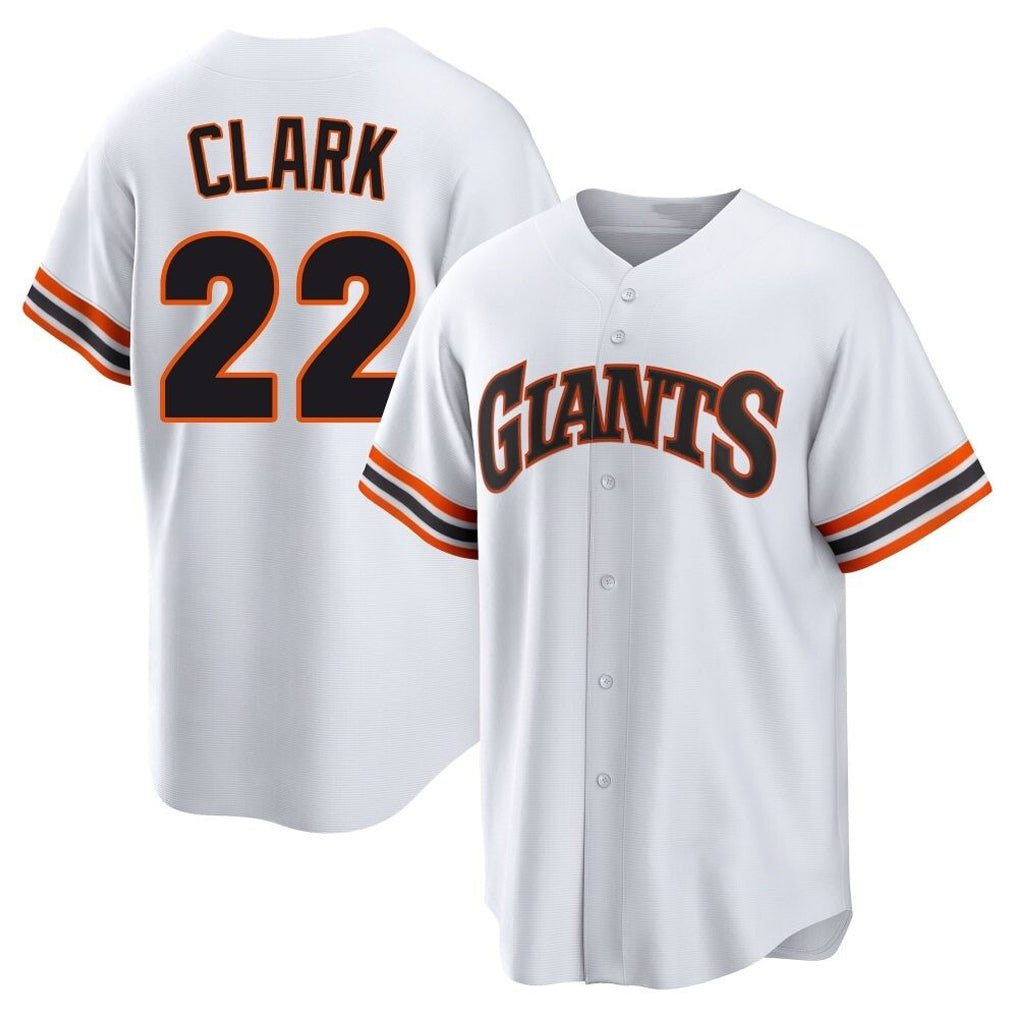 Kooe SF.Giants #22 Will Clark Player White Home Game Stitched Jerseys