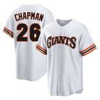 Kooe SF.Giants #26 Matt Chapman Player White Throwback Cooperstown Collection Home Game Stitched Jerseys