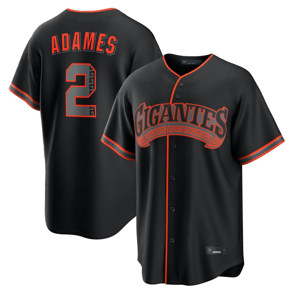 Kooe SF.Giants #2 Willy Adames Player Black Alternate Limited Stitched Jerseys