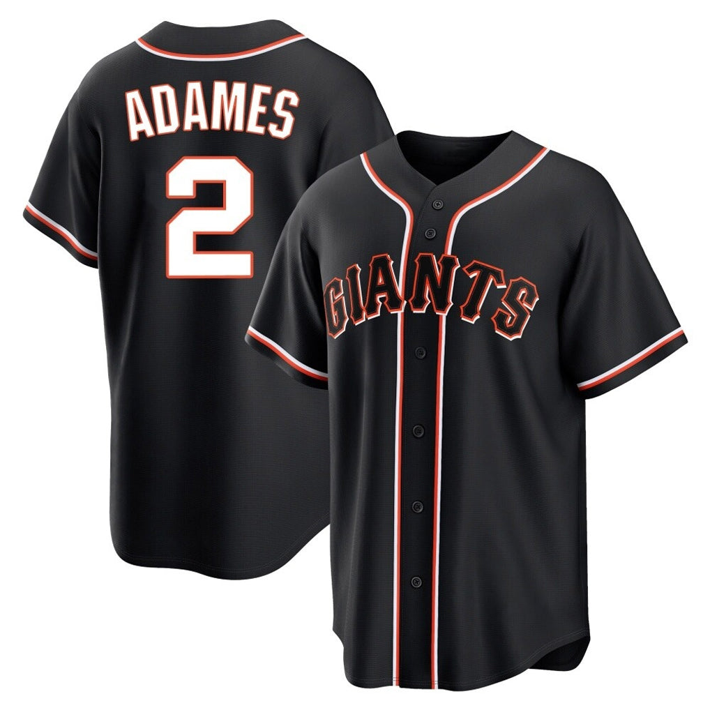 Kooe SF.Giants #2 Willy Adames Player Black Fashion Out Home Limited Stitched Jerseys