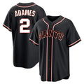 Kooe SF.Giants #2 Willy Adames Player Black Fashion Out Home Limited Stitched Jerseys