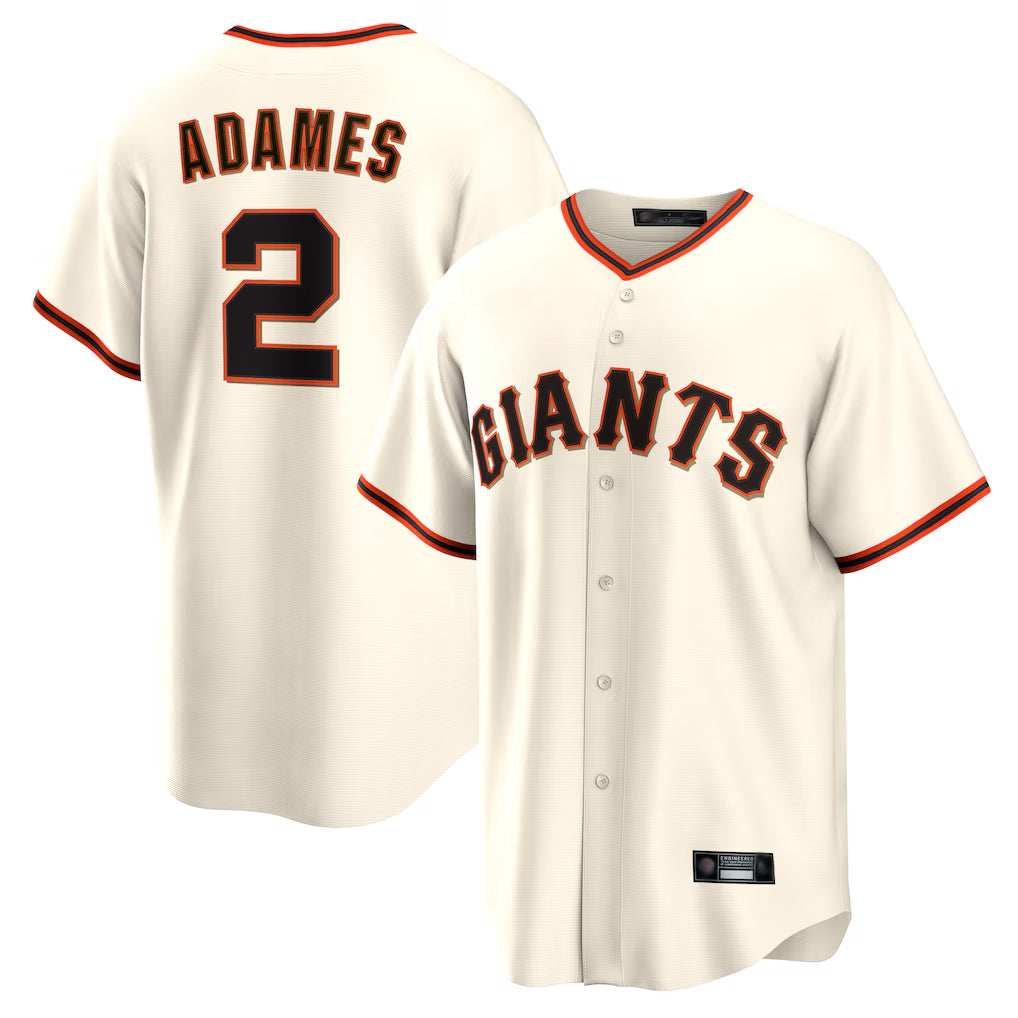 Kooe SF.Giants #2 Willy Adames Player Cream Home Game Stitched Jerseys
