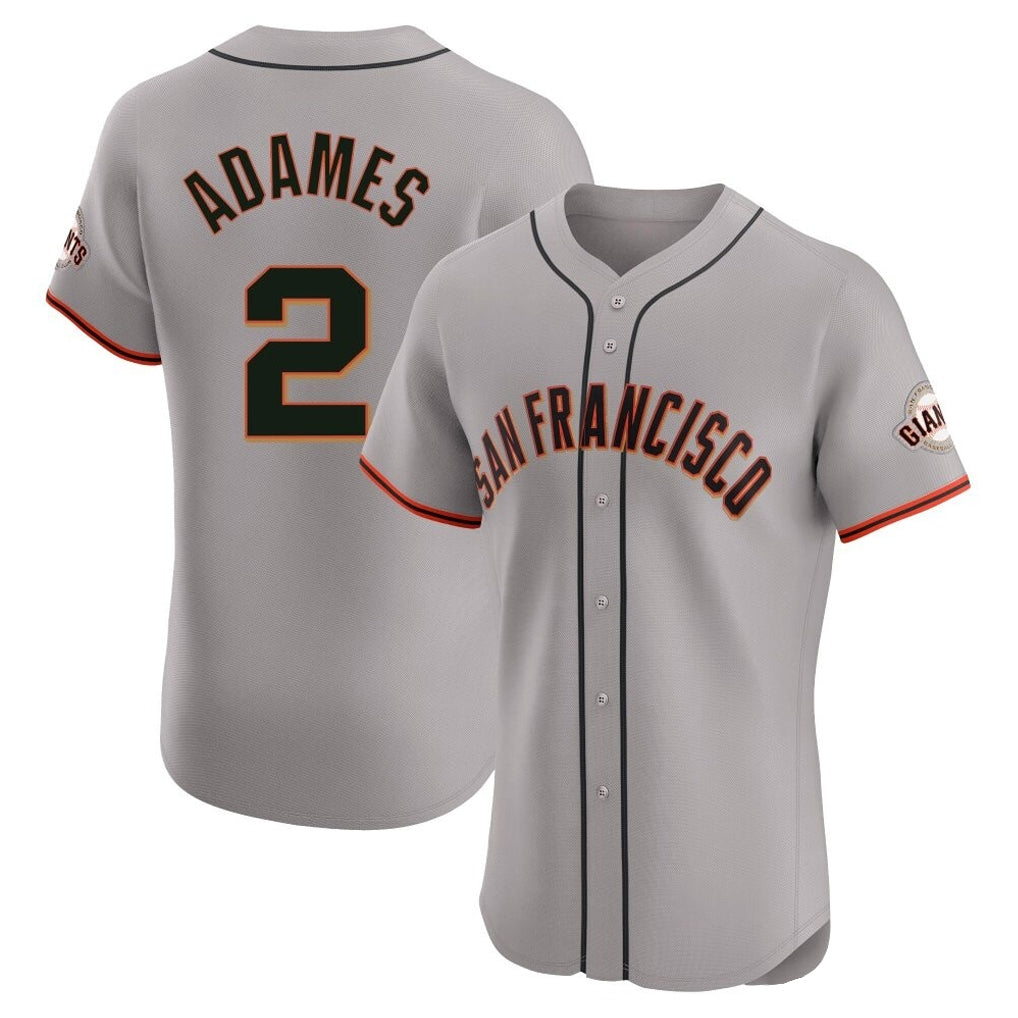 Kooe SF.Giants #2 Willy Adames Player Gray Home Limited Elite Stitched Jerseys