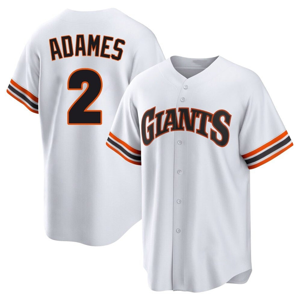 Kooe SF.Giants #2 Willy Adames Player White Home Game Stitched Jerseys