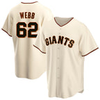 Kooe SF.Giants #62 Logan Webb Player Cream Home Game Stitched Jerseys