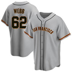 Kooe SF.Giants #62 Logan Webb Player Gray Home Game Stitched Jerseys