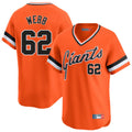 Kooe SF.Giants #62 Logan Webb Player Orange Home Game T-shirt Stitched Jerseys