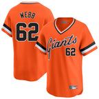 Kooe SF.Giants #62 Logan Webb Player Orange Home Game T-shirt Stitched Jerseys