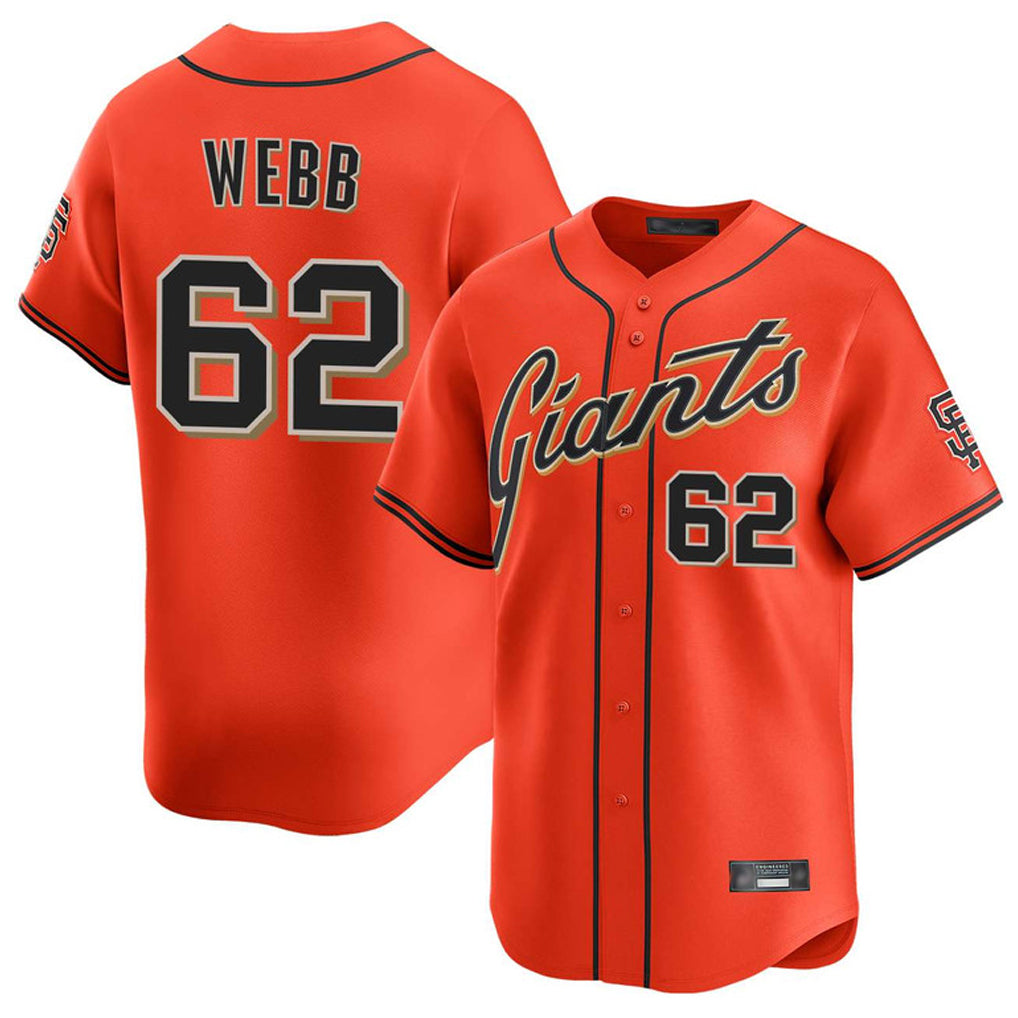 Kooe SF.Giants #62 Logan Webb Player Orange Home Limited Stitched Jerseys