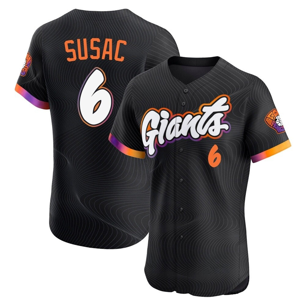 Kooe SF.Giants #6 Daniel Susac Player Black 2025 City Connect Home Limited Elite Stitched Jerseys