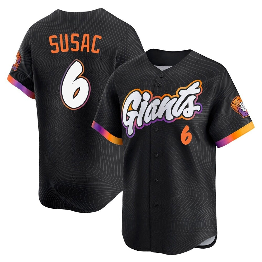 Kooe SF.Giants #6 Daniel Susac Player Black 2025 City Connect Home Limited Stitched Jerseys