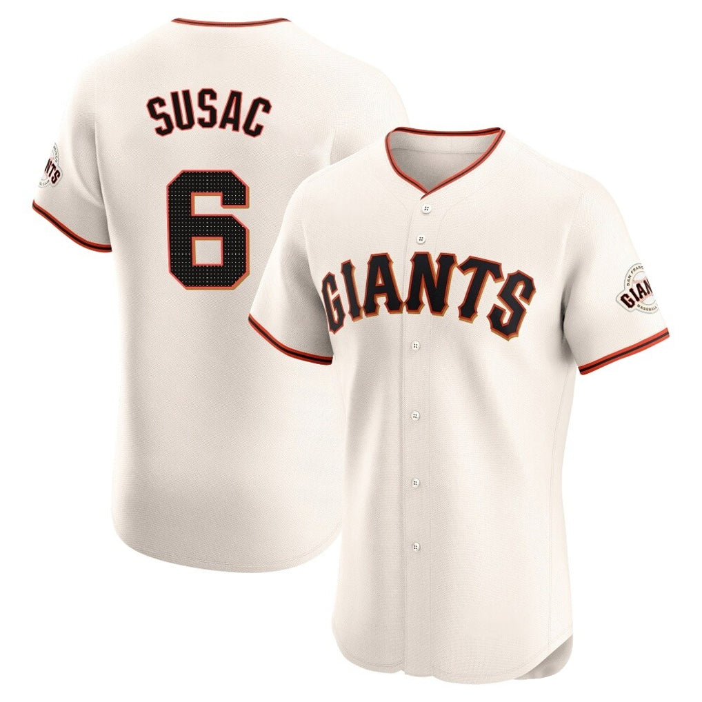 Kooe SF.Giants #6 Daniel Susac Player Cream Home Limited Elite Stitched Jerseys