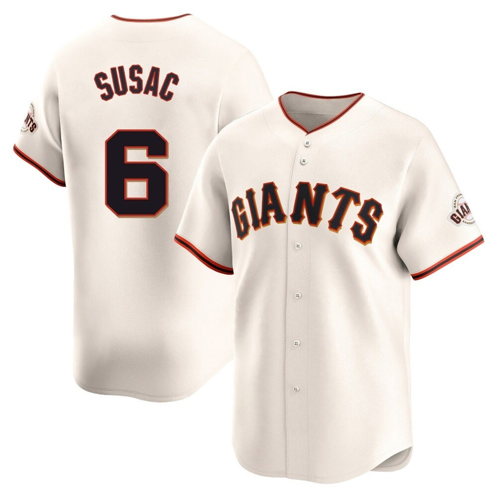 Kooe SF.Giants #6 Daniel Susac Player Cream Home Limited Stitched Jerseys