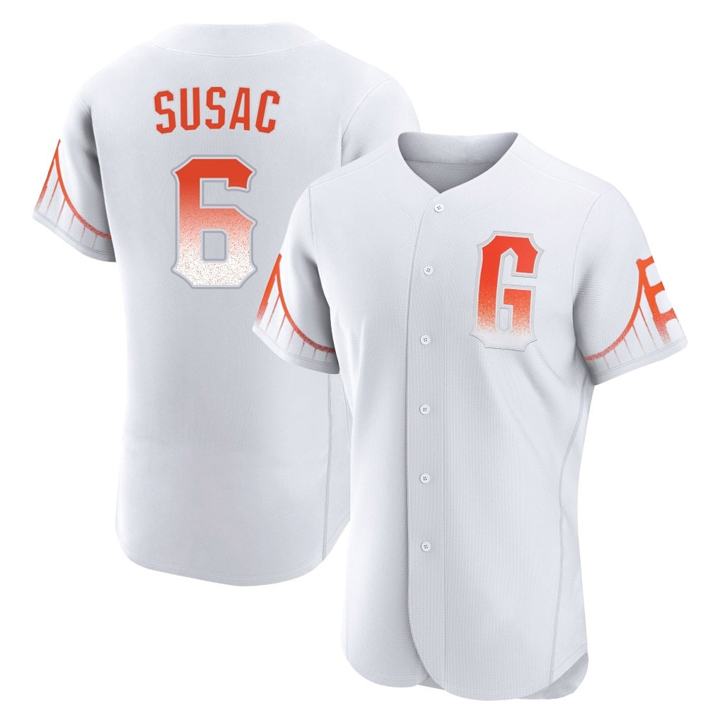 Kooe SF.Giants #6 Daniel Susac Player White City Connect Home Limited Elite Stitched Jerseys