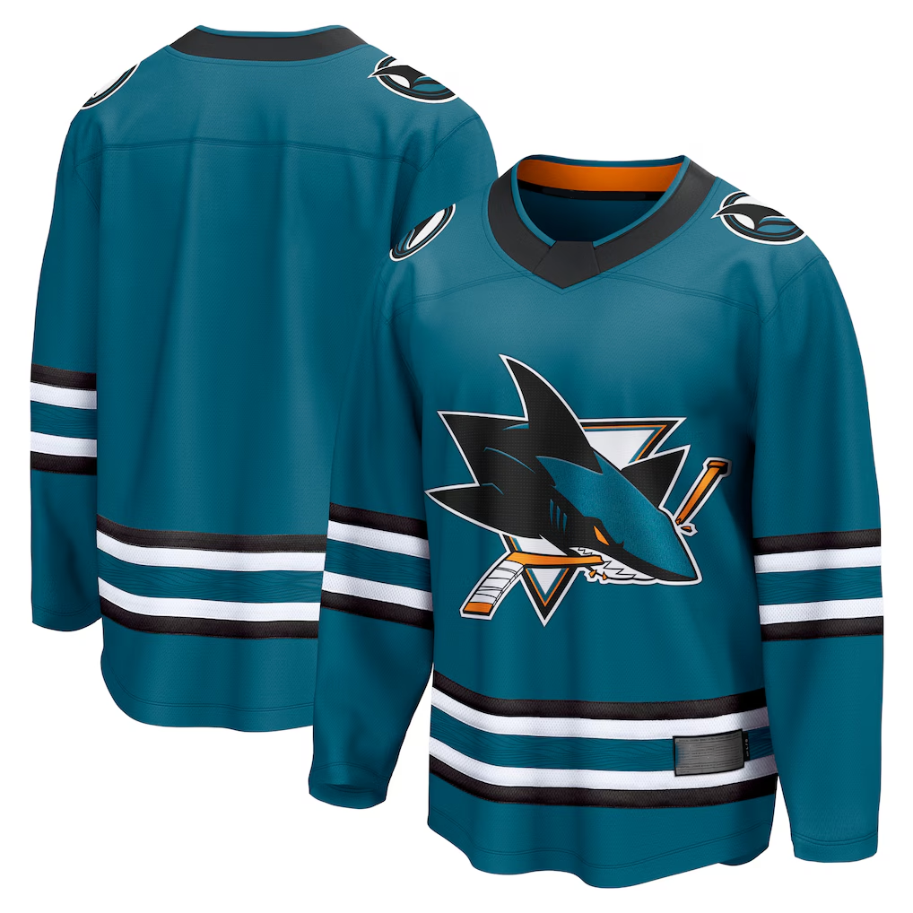 Kooe S.Jose Sharks Teal Home Breakaway Jerseys