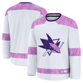 Kooe S.Jose Sharks White 2024 Hockey Fights Cancer Practice Jerseys