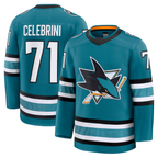 Kooe S.Jose Sharks #71 Macklin Celebrini Teal Home Premium Jerseys