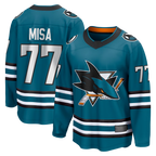 Kooe S.Jose Sharks #77 Michael Misa Teal Breakaway Jerseys