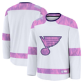 Kooe St.L.Blues White 2024 Hockey Fights Cancer Practice Jerseys