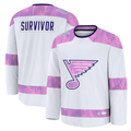 Kooe St.L.Blues White Hockey Fights Cancer Survivor Practice Jerseys