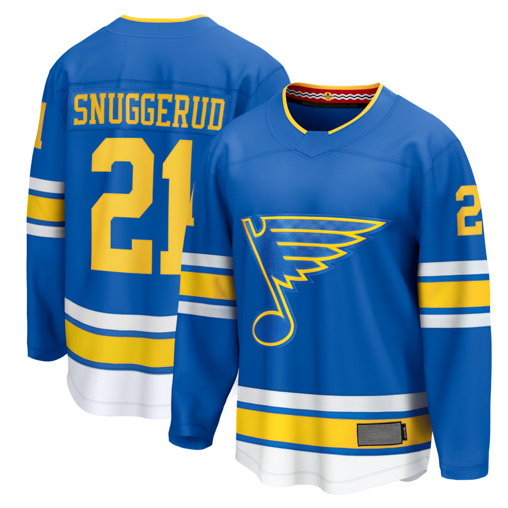 Kooe St.L.Blues #21 Blues Jimmy Snuggerud Blue Home Breakaway Jerseys