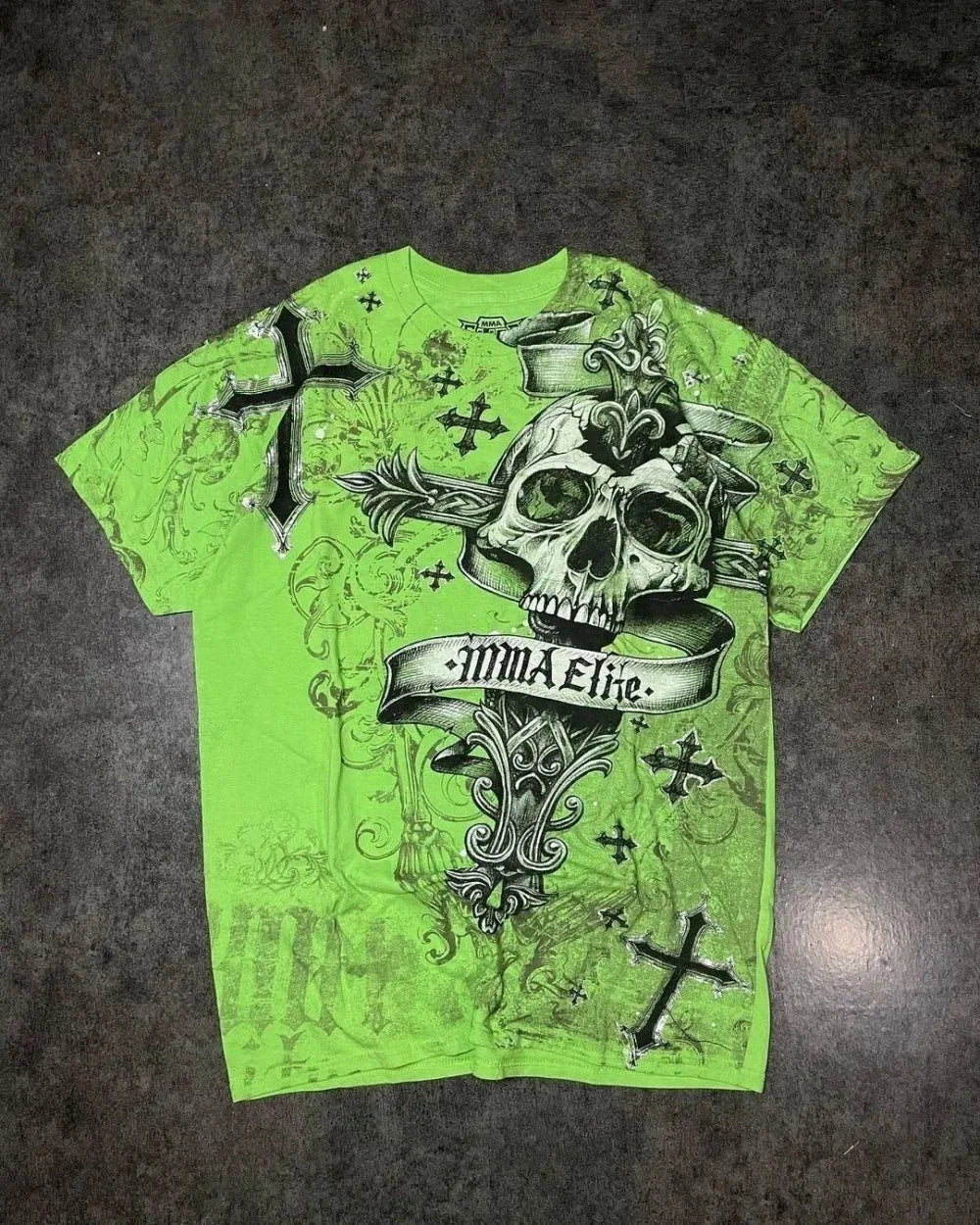 Cheap T-shirt Jerseys European and American men's summer Gothic skull letter print comfortable and breathable round neck T-shirt outdoor street top