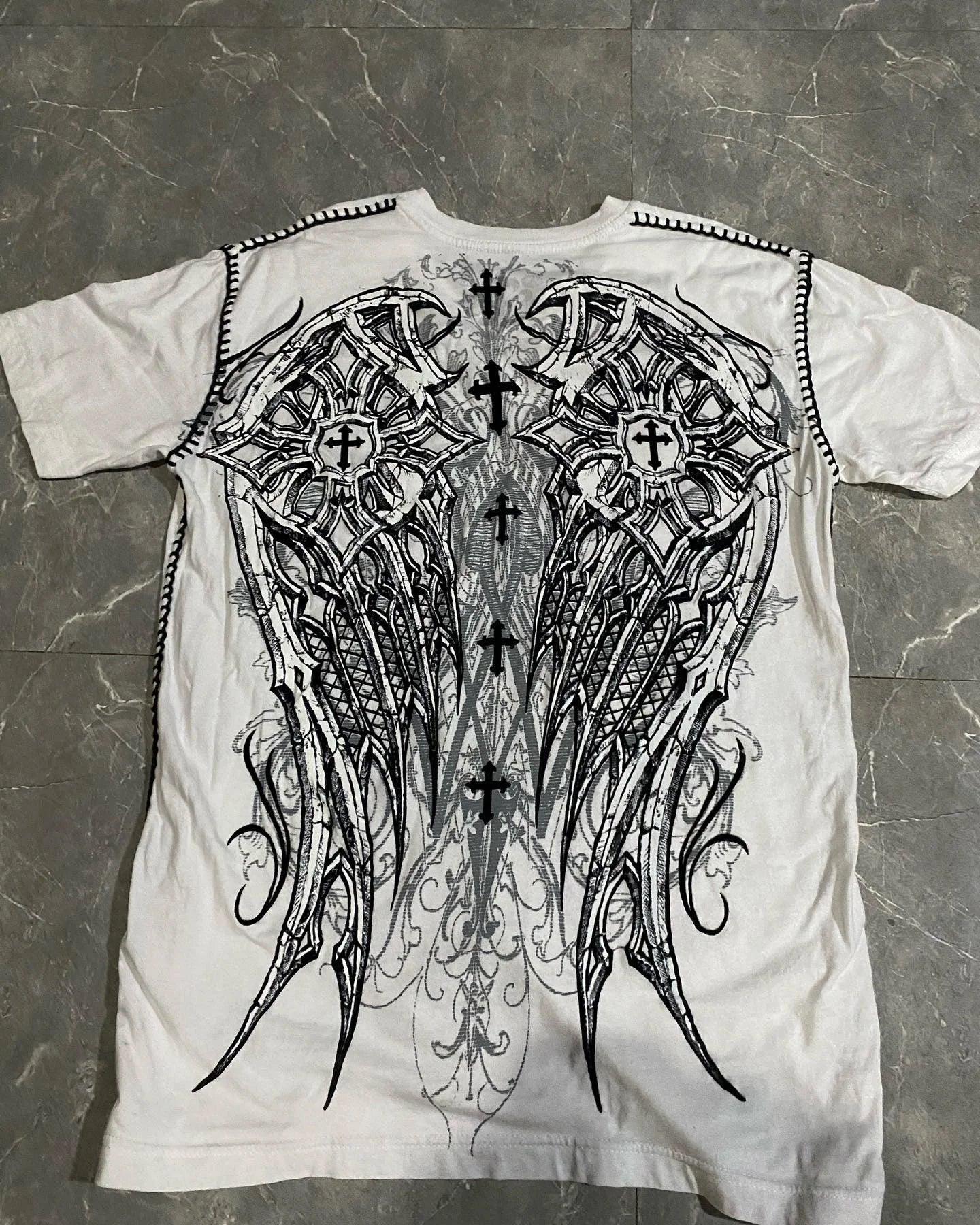 Cheap T-shirt Jerseys Summer Double-Sided Printed T-Shirt Mens American Hip-Hop High Street Fashion Baggy Short-Sleeved Unisex Street Style Tee
