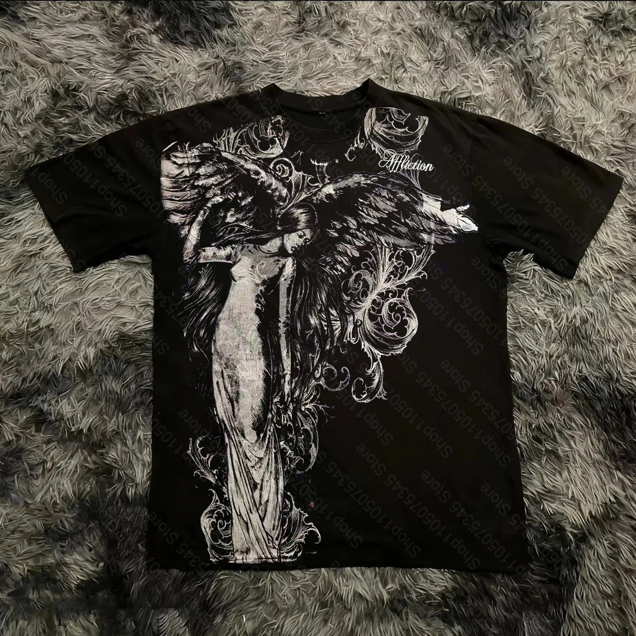 Cheap T-shirt Jerseys Summer Classic Y2K Gothic Style T-shirt Print Oversized T Shirt High Street Shirts Round Neck Cotton Tops Mens Women T Shirt Tee