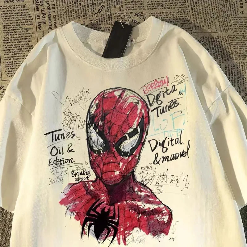 Cheap T-shirt Jerseys Marvel superhero short sleeved T-shirt for men and women, super hot summer, pure cotton loose fit trendy half sleeved top