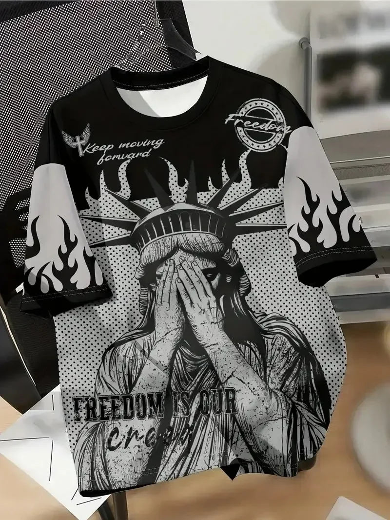 Cheap T-shirt Jerseys 2026 Summer 3D Printed Men's T-Shirt Harajuku Vintage Sports Fitness Workout Casual Fashion Lightweight Tops Hip Hop Rock