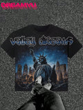 Cheap T-shirt Jerseys 2026 Summer Men's T-shirt with Letter Print Breathable Lightweight Casual Roller Skating Hip-Hop Style Male T-shirt