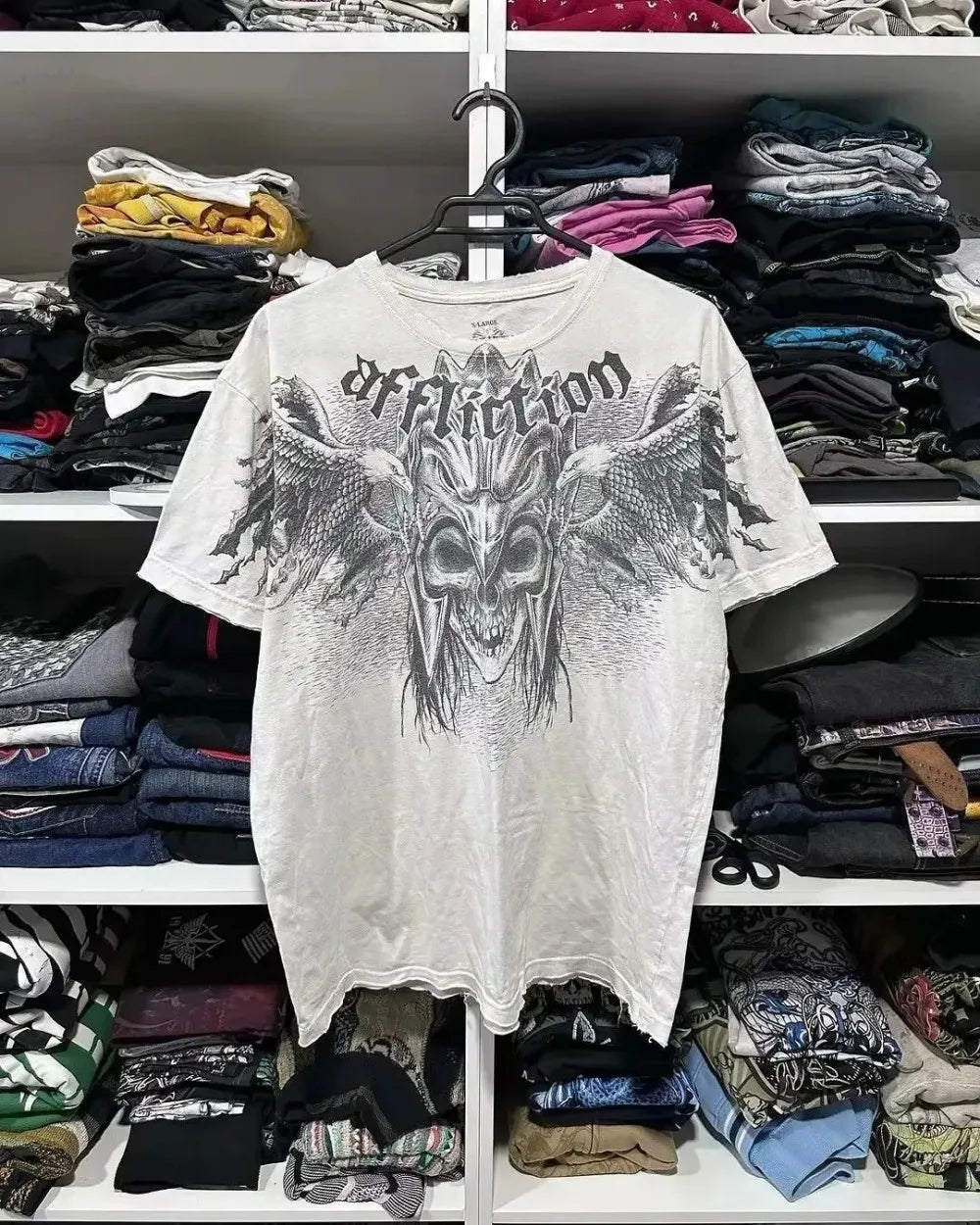 Cheap T-shirt Jerseys European and American men's summer Gothic skull letter print comfortable and breathable round neck T-shirt outdoor street top