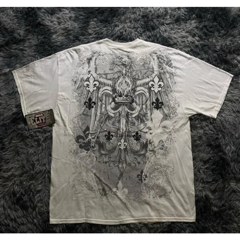 Cheap T-shirt Jerseys 90s American Trendy Retro Fashion Print Round Neck Short-sleeved T-shirt Men Womens Y2K Street Style Gothic Couple Sports