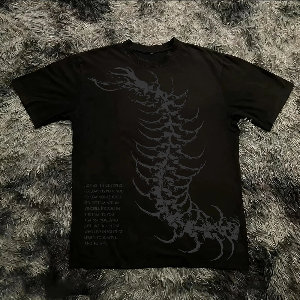 Cheap T-shirt Jerseys Summer Classic Y2K Gothic Style T-shirt Print Oversized T Shirt High Street Shirts Round Neck Cotton Tops Mens Women T Shirt Tee