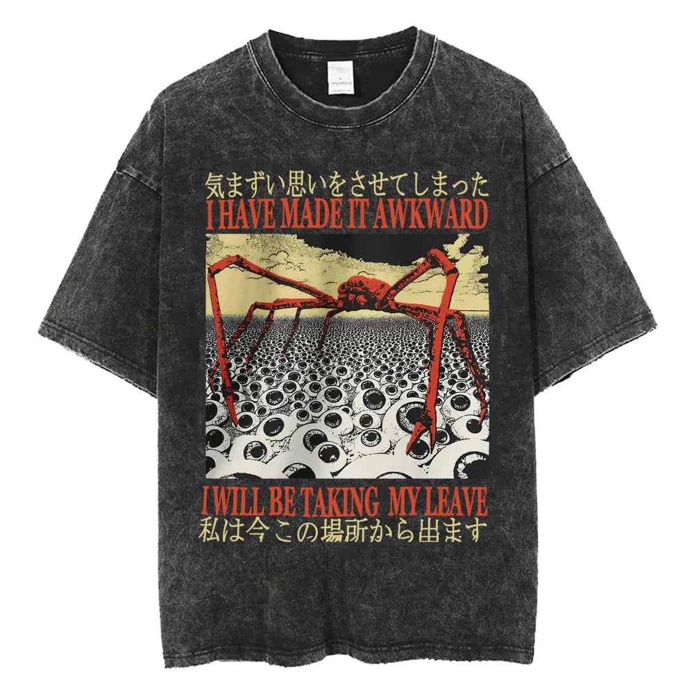 Cheap T-shirt Jerseys New Arrival I Have Made It Awkward I Will Be Taking My Leave Meme Japan Spider Crab Funny Short Sleeved Round Neck Y2k Tshirt