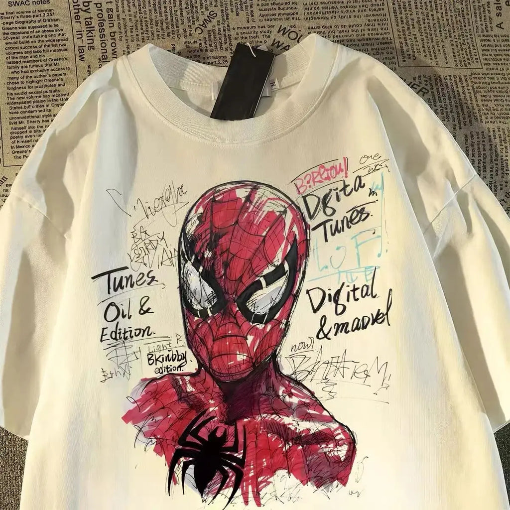 Cheap T-shirt Jerseys Marvel superhero short sleeved T-shirt for men and women, super hot summer, pure cotton loose fit trendy half sleeved top