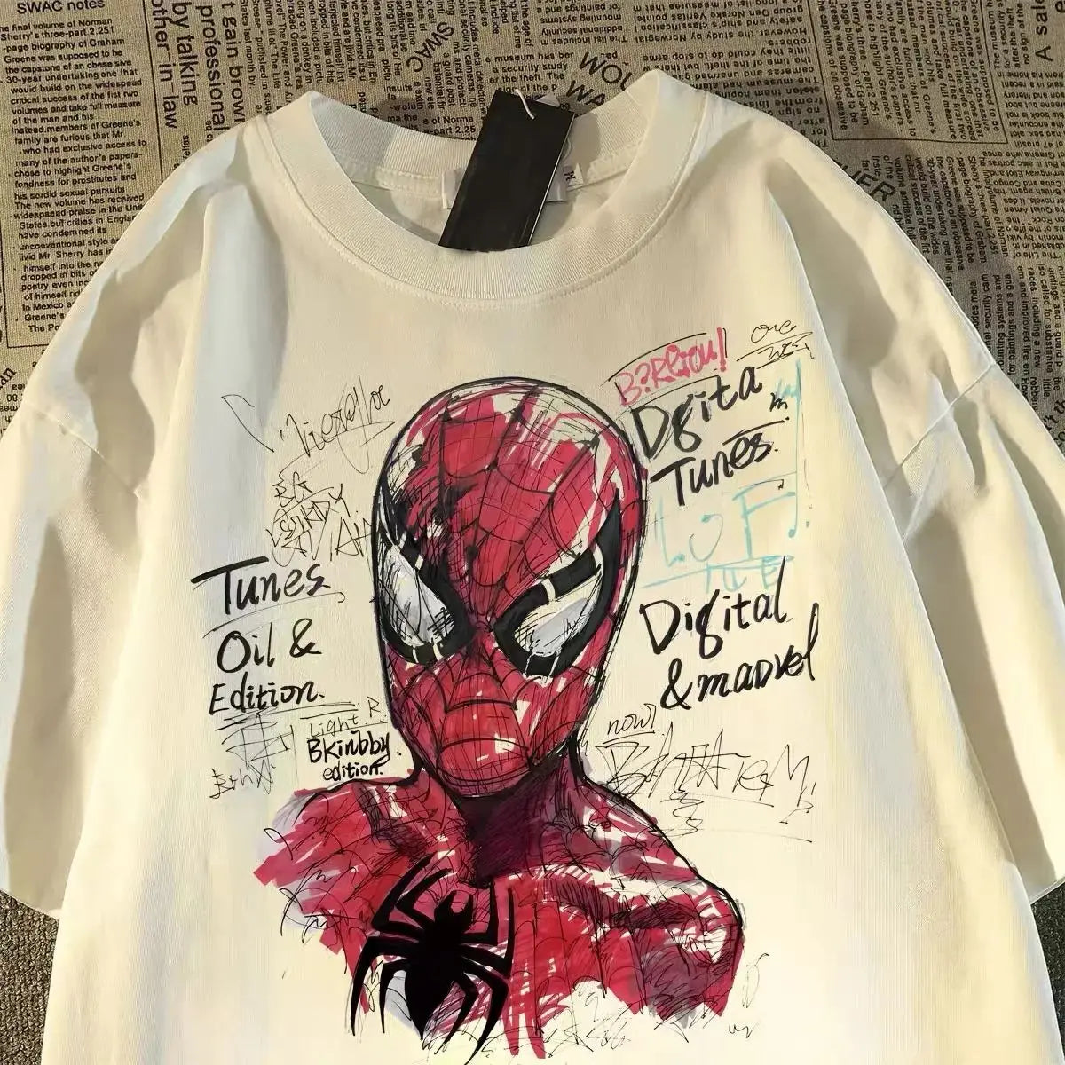 Cheap T-shirt Jerseys Marvel superhero short sleeved T-shirt for men and women, super hot summer, pure cotton loose fit trendy half sleeved top