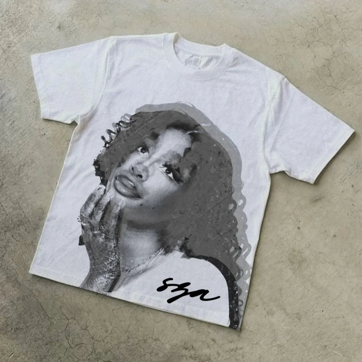 Cheap T-shirt Jerseys Vintage Sza Graphic Print Cotton Casual T-shirt  Men Y2K Summer Short Sleeves Oversize Y2K T-shirt Streetwear Women Tee Tops