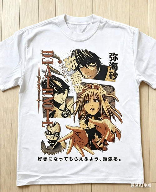 Cheap T-shirt Jerseys Classic Vintage Anime T-shirts Death Note Anime T-shirts Retro Pattern T-shirts Y2k Graphic Printed Cotton Short-sleeved Unisex
