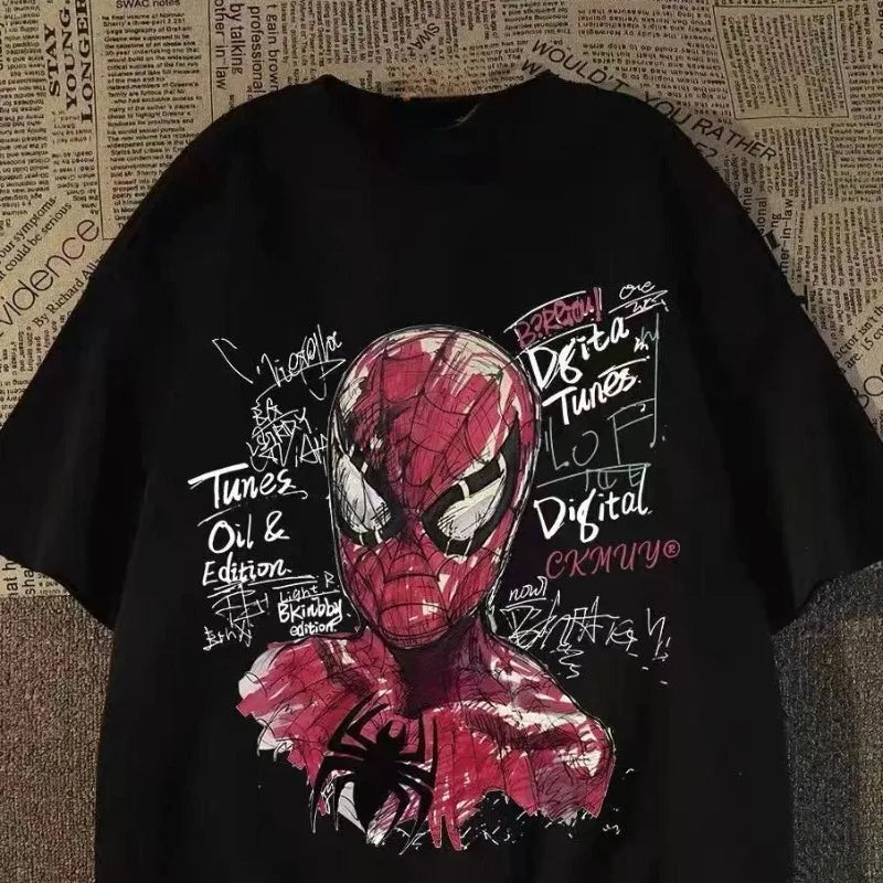 Cheap T-shirt Jerseys Marvel superhero short sleeved T-shirt for men and women, super hot summer, pure cotton loose fit trendy half sleeved top