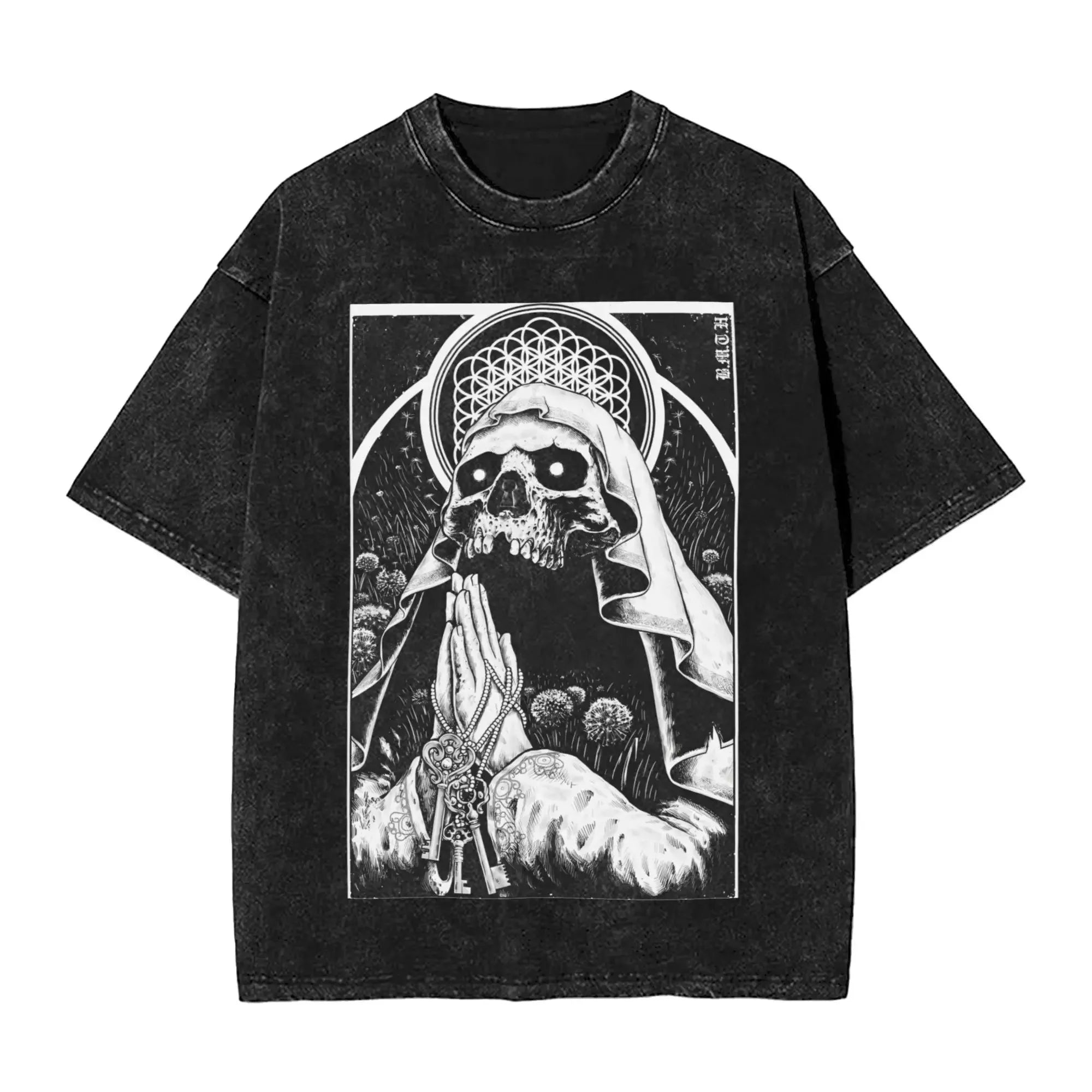 Cheap T-shirt Jerseys Short Sleeved Round Neck Y2k Tshirt Men New in Top & Tees Mens T-Shirt ROCK Band Bring Me The Horizon Tees for Fans BMTH Washed