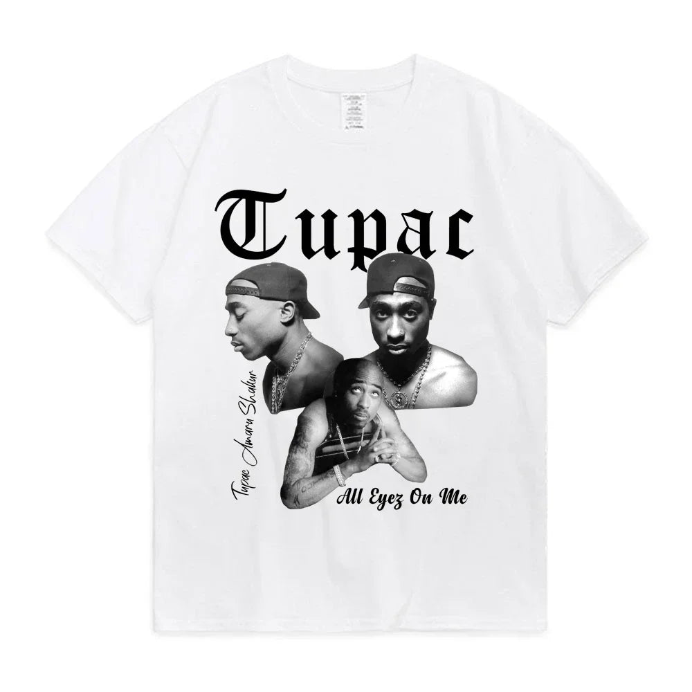 Cheap T-shirt Jerseys Fashion Rapper Tupac 2pac Cartoon Top Harajuku print ladies T-shirt casual basics O-collar T shirt short sleeve ladies T-shirts