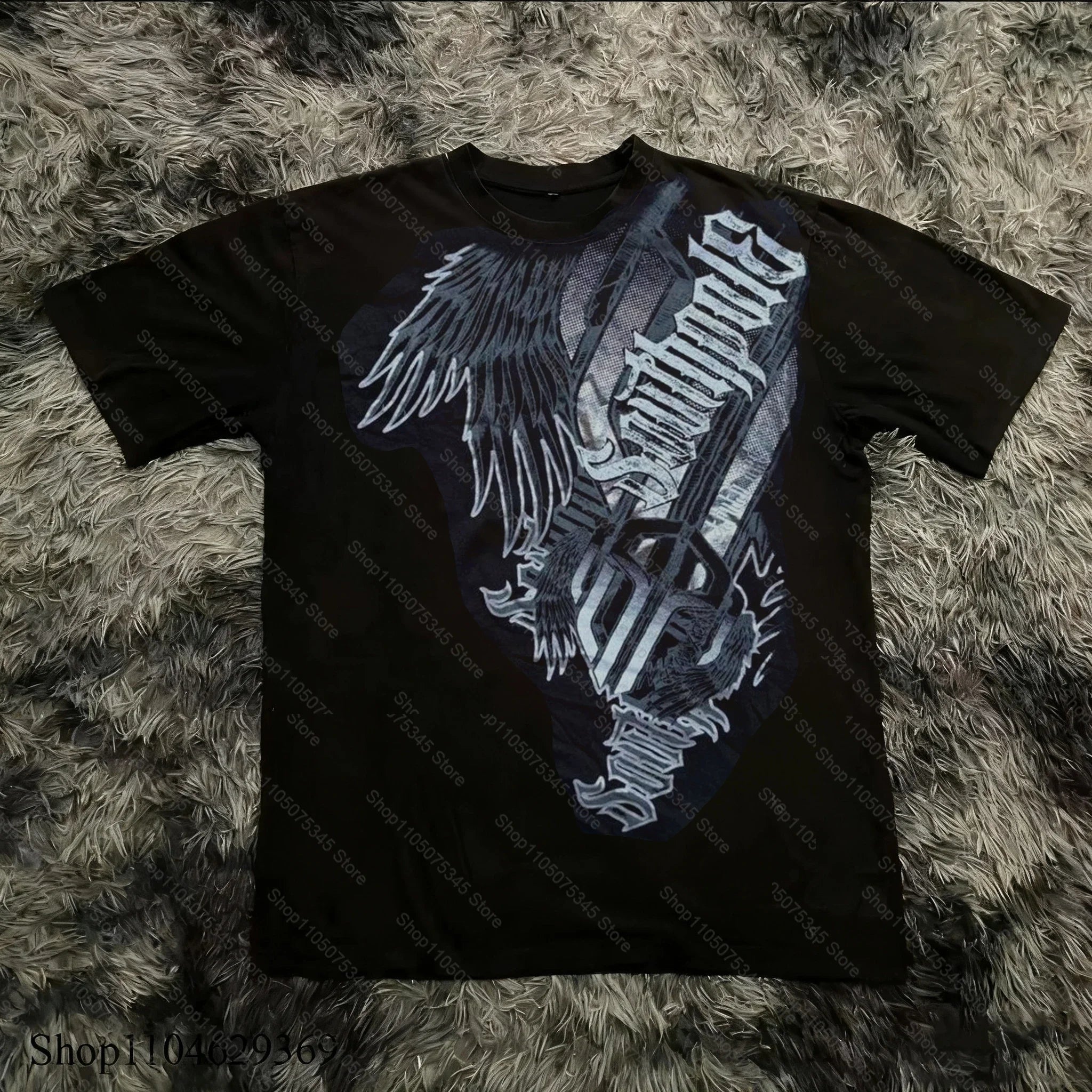 Cheap T-shirt Jerseys Classic Y2K Gothic Style T-shirt Print Oversized T Shirt High Street Shirts Gothic Round Neck Cotton Tops New Mens Women T Shirt